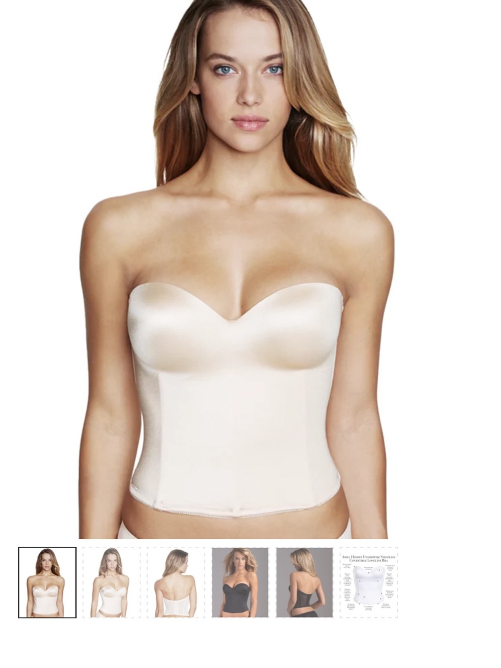 Dominque Ariel Hidden Underwire Longline Slimming Shapewear Convertible Bra NWT